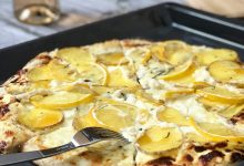 Pizza Bianca med potatis, parmesan, sommartryffel, citron och rosmarin