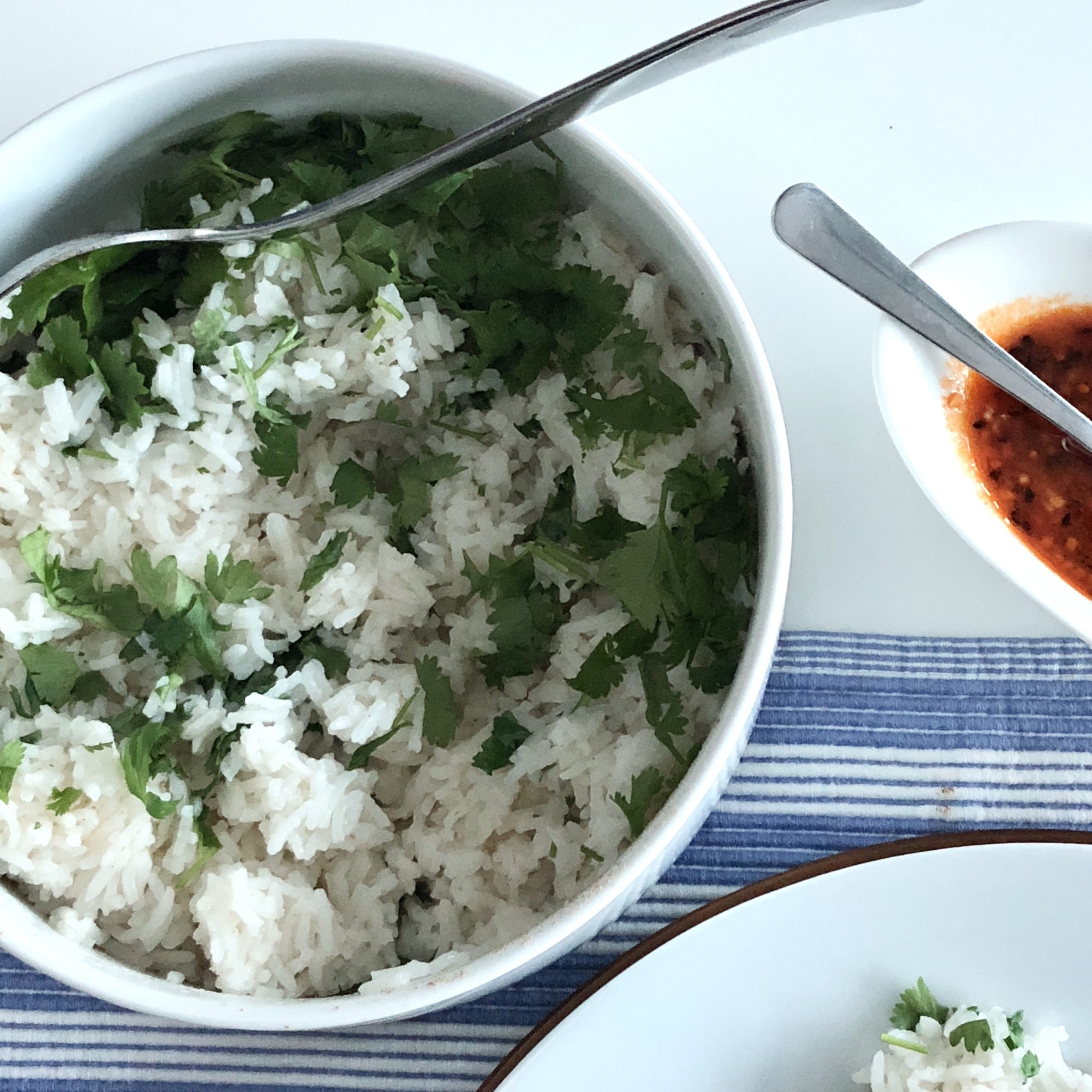 Asiatiskt laxpaket med korianderris